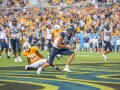 September 1, 2018: West Virginia Mountaineers wide receiver David Sills V (13) celebrates his second of two touchdowns during NCAA football action between the West Virginia Mountaineers and the Tennessee Volunteers at the Belk College Kickoff at Bank of America Stadium in Charlotte, NC. West Virginia defeated Tennessee 40-14. Jonathan Huff/CSM