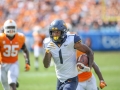 September 1, 2018: West Virginia Mountaineers wide receiver T.J. Simmons (1) breaks free of defenders to score a touchdown in the first half during NCAA football action between the West Virginia Mountaineers and the Tennessee Volunteers at the Belk College Kickoff at Bank of America Stadium in Charlotte, NC. Jonathan Huff/CSM