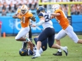 September 1, 2018: Tennessee Volunteers running back Madre London (31) looks for a lane out of the backfield during NCAA football game between the West Virginia Mountaineers and the Tennessee Volunteers at the Belk College Kickoff at Bank of America Stadium in Charlotte, NC. Jonathan Huff/CSM