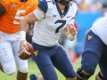 September 1, 2018: West Virginia Mountaineers quarterback Will Grier (7) breaks out of the pocket during NCAA football game between the West Virginia Mountaineers and the Tennessee Volunteers at the Belk College Kickoff at Bank of America Stadium in Charlotte, NC. Jonathan Huff/CSM