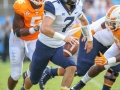 September 1, 2018: West Virginia Mountaineers quarterback Will Grier (7) breaks out of the pocket during NCAA football game between the West Virginia Mountaineers and the Tennessee Volunteers at the Belk College Kickoff at Bank of America Stadium in Charlotte, NC. Jonathan Huff/CSM