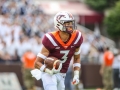September 8, 2018: Virginia Tech Hokies defensive back Caleb Farley (3) brings the ball out of the end zone to return a kickoff during NCAA football action between the William & Mary Tribe and the Virginia Tech Hokies at Lane Stadium in Blacksburg, VA. Jonathan Huff/CSM