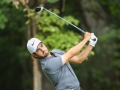 August 19, 2018: Abraham Ancer tees off from the second tee during the final round of the Wyndham Championship at Sedgefield Country Club in Greensboro, NC. Jonathan Huff/CSM