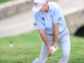 August 19, 2018: Jim Furyk chips out of the bunker on the 15th hole during the final round of the Wyndham Championship at Sedgefield Country Club in Greensboro, NC. Jonathan Huff/CSM