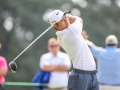 August 19, 2018: C.T. Pan watches his drive from the 18th tee during the third round of the Wyndham Championship at Sedgefield Country Club in Greensboro, NC. Jonathan Huff/CSM