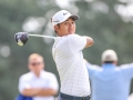 August 19, 2018: C.T. Pan watches his drive from the 18th tee during the third round of the Wyndham Championship at Sedgefield Country Club in Greensboro, NC. Jonathan Huff/CSM