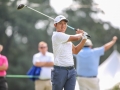 August 19, 2018: C.T. Pan watches his drive from the 18th tee during the third round of the Wyndham Championship at Sedgefield Country Club in Greensboro, NC. Jonathan Huff/CSM