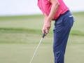 August 19, 2018: Harris English putts for eagle on the 15th green during the final round of the Wyndham Championship at Sedgefield Country Club in Greensboro, NC. Jonathan Huff/CSM