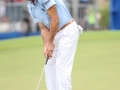 August 18, 2018: Sergio Garcia putts for birdie on the 9th green during the third round of the Wyndham Championship at Sedgefield Country Club in Greensboro, NC. Jonathan Huff/CSM