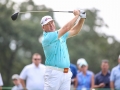 August 19, 2018: D.A. Points watches his drive from the 18th tee during the third round of the Wyndham Championship at Sedgefield Country Club in Greensboro, NC. Jonathan Huff/CSM