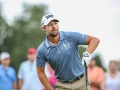 August 19, 2018: Ryan Moore watches his tee shot from the 18th tee box during the final round of the Wyndham Championship at Sedgefield Country Club in Greensboro, NC. Jonathan Huff/CSM