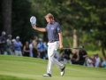 August 19, 2018: Brandt Snedeker waves to fans as he walks to the 18th green during the final round of the Wyndham Championship at Sedgefield Country Club in Greensboro, NC. Jonathan Huff/CSM