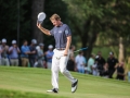 August 19, 2018: Brandt Snedeker waves to fans as he walks to the 18th green during the final round of the Wyndham Championship at Sedgefield Country Club in Greensboro, NC. Jonathan Huff/CSM