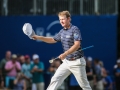 August 19, 2018: Brandt Snedeker waves to fans as he walks to the 18th green during the final round of the Wyndham Championship at Sedgefield Country Club in Greensboro, NC. Jonathan Huff/CSM