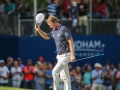 August 19, 2018: Brandt Snedeker waves to fans as he walks to the 18th green during the final round of the Wyndham Championship at Sedgefield Country Club in Greensboro, NC. Jonathan Huff/CSM